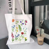 Fruit Print Floral Canvas Tote Bag Women's Shoulder Bag