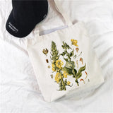 Fruit Print Floral Canvas Tote Bag Women's Shoulder Bag