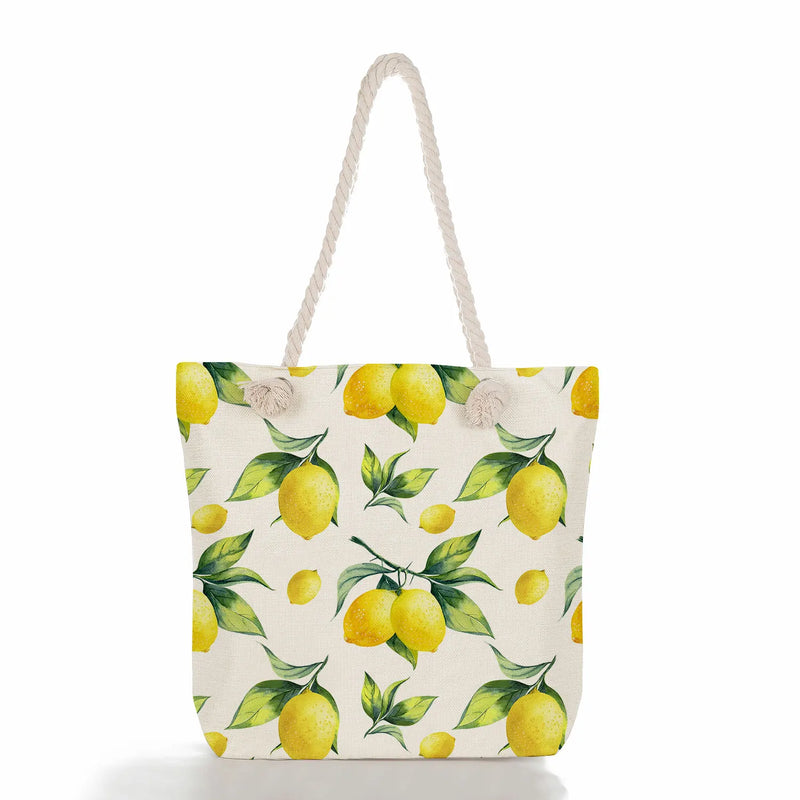 Fruit Printed Women's Handbags Eco Friendly Tote Bag