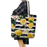 Fruit Printed Women's Handbags Eco Friendly Tote Bag
