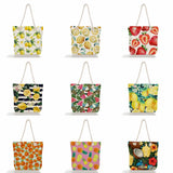 Fruit Printed Women's Handbags Eco Friendly Tote Bag