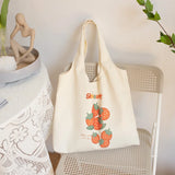 Fruit Printing Canvas Bag Female Shoulder Large Capacity Handbag