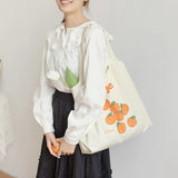 Fruit Printing Canvas Bag Female Shoulder Large Capacity Handbag