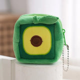 Fruit Style Coin Purse Plush Zipper Pendant Avocado Strawberry Coin Pouch