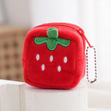 Fruit Style Coin Purse Plush Zipper Pendant Avocado Strawberry Coin Pouch