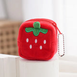 Fruit Style Coin Purse Plush Zipper Pendant Avocado Strawberry Coin Pouch