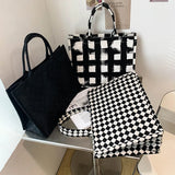 Fashion Diamond Handbag for Women Square Large Capacity Crossbody