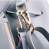 Women Bucket Bag PU Leather Messenger Handbag