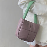 FSISLOVER Purple PU Leather Women's Bag Soft Small Square Handbags