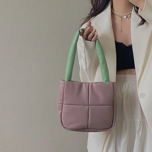 FSISLOVER Purple PU Leather Women's Bag Soft Small Square Handbags