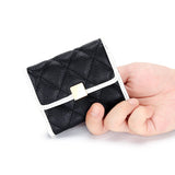 Short Cow Leather Wallet Women's Lingge Style