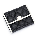 Short Cow Leather Wallet Women's Lingge Style