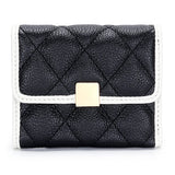 Short Cow Leather Wallet Women's Lingge Style
