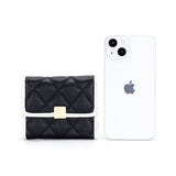 Short Cow Leather Wallet Women's Lingge Style