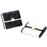 Short Cow Leather Wallet Women's Lingge Style