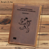 Luxemburg Passport Cover Cowhide Leather Holder Travel Wallet