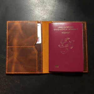 Luxemburg Passport Cover Cowhide Leather Holder Travel Wallet