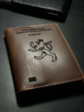Luxemburg Passport Cover Cowhide Leather Holder Travel Wallet