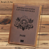 Latvia Passport Cover Cowhide Leather Holder Travel Accessories