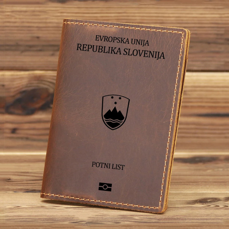 Leather Slovenia Passport Cover Travel Wallet Holder