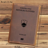 Leather Slovenia Passport Cover Travel Wallet Holder