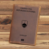 Leather Slovenia Passport Cover Travel Wallet Holder