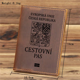 Leather Czech Republic Passport Cover Prague Passport Holder