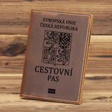 Leather Czech Republic Passport Cover Prague Passport Holder