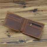 Men's Full Grain Leather Short Wallet Big Capacity 8062