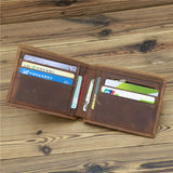 Men's Full Grain Leather Short Wallet Big Capacity 8062