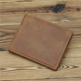 Men's Full Grain Leather Short Wallet Big Capacity 8062