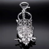 Rhinestone Owl Keychain Silver Animal Key Ring Jewelry Gift