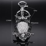 Rhinestone Owl Keychain Silver Animal Key Ring Jewelry Gift