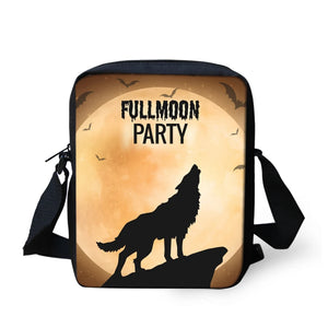 Fullmoon Party Moonlight Wolf Messenger Crossbody Bag