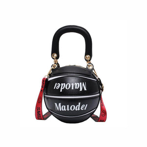 Basketball Shape Female Tote Bag Handbag Round PU Shoulder Messenger Bag