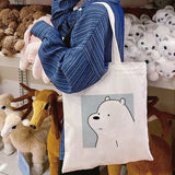 Cartoon Bear Shopping Bag Tote Bag Large Capacity Shoulder Canvas Bag
