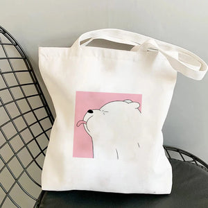 Cartoon Bear Shopping Bag Tote Bag Large Capacity Shoulder Canvas Bag