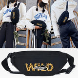 Fun Letters Printing Waist Bag Unisex Functional Chest Bag Mobile Crossbody Bag