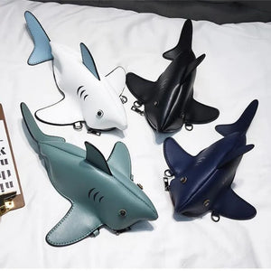 Personality Shark PU Leather Shoulder Bag Tote Mini Messenger Clutch Purse