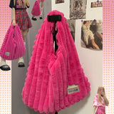 Fluffy Plush Wide Strap Shoulder Bag