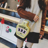 Sequined Letter Vase Chain Shoulder Bag Crossbody Messenger Purse