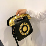 Vintage Telephone Shape Shoulder Bag for Women