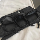 Street Hip Hop Crossbody Chest Bag With Keychain