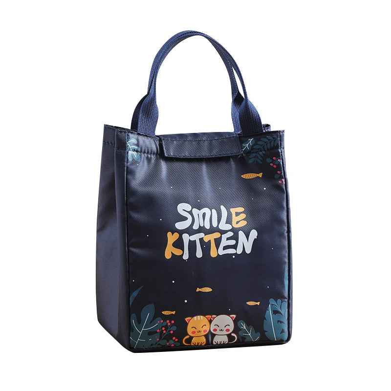 Insulated Canvas Lunch Bag Portable Cooler Lunch Box for Women Kids Men