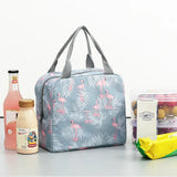 Functional Pattern Cooler Lunch Box Insulated Canvas Lunch Bag