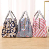 Insulated Canvas Lunch Bag Portable Cooler Lunch Box for Women Kids Men
