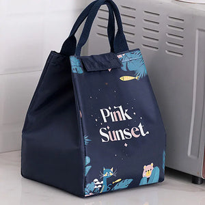 Insulated Canvas Lunch Bag Portable Cooler Lunch Box