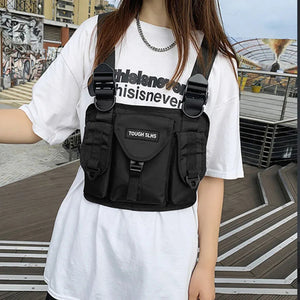 Functional Tactical Chest Rig Bag for Woman Hip Hop Vest Streetwear Bag