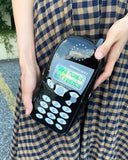 Retro Phone Style Women Patent Leather Shoulder Chain Bag