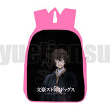 Funny 3D Bungou Stray Dogs Backpack 12/16 Inch Pink Merch Cartoon Bookbag